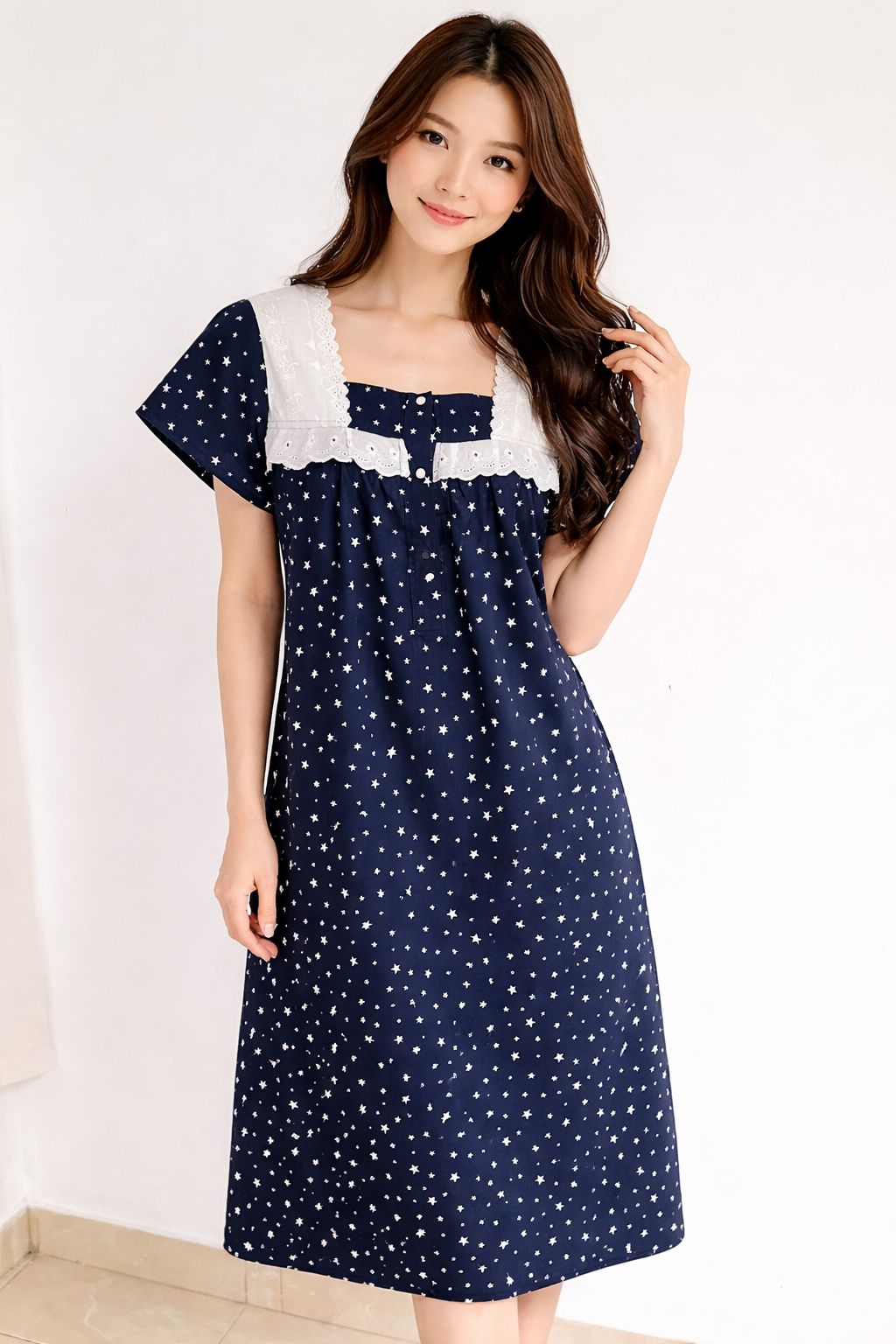 Nightdress with front opening – Design 3