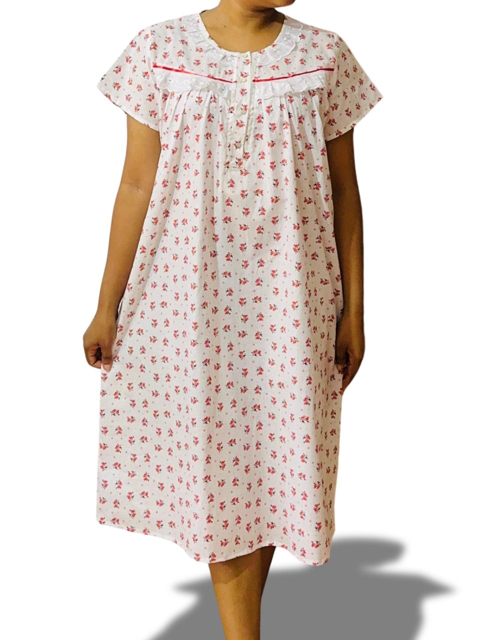 Printed nightgown with front opening ❤️