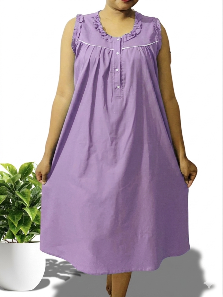 Full cotton nightdress with front opening 💜