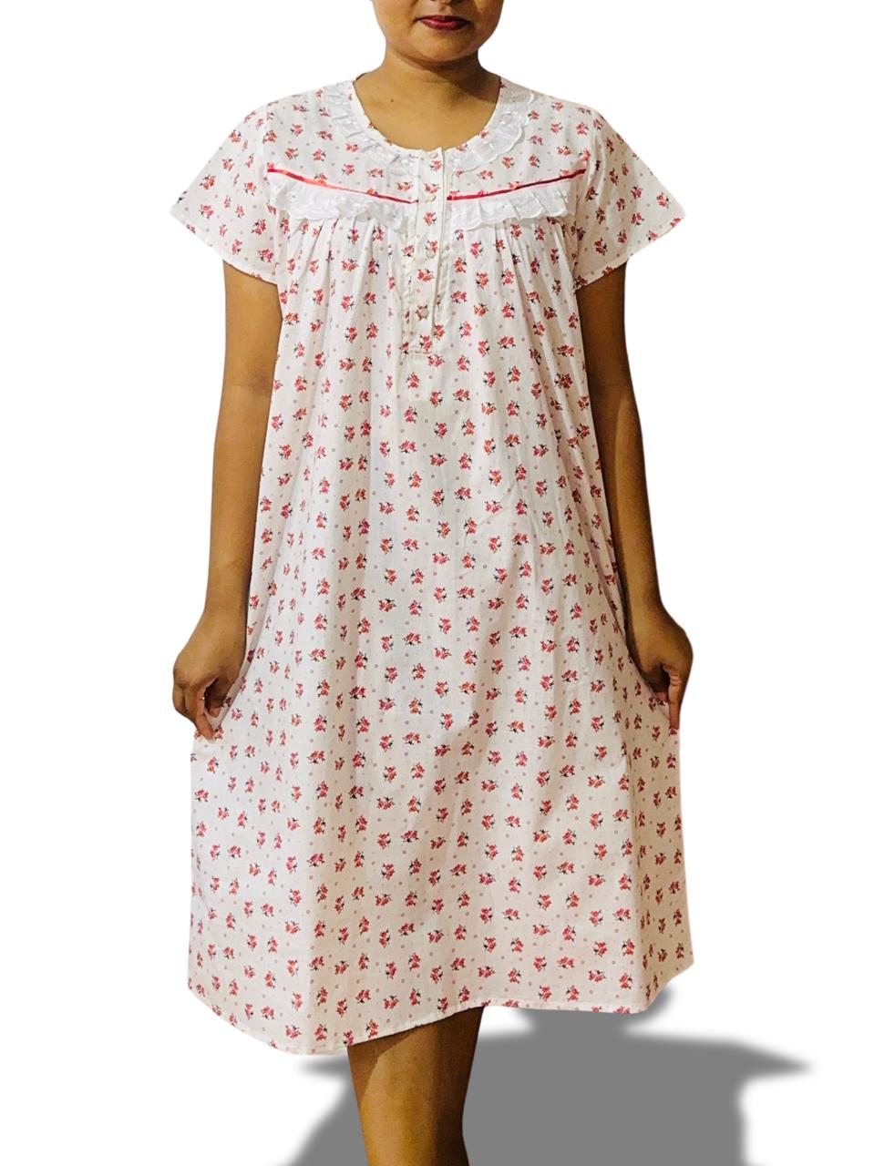 Printed nightgown with front opening ❤️